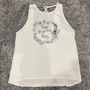 CALIA by Carrie Underwood White and Blue Floral Tank Top